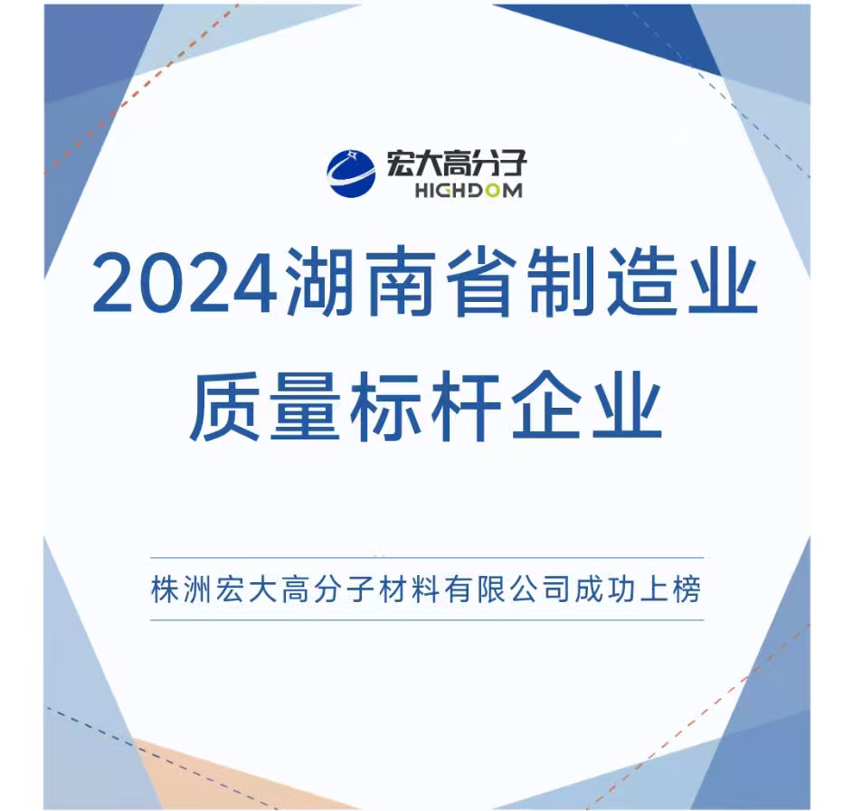 喜報|2024湖南省制造業(yè)質(zhì)量標(biāo)桿企業(yè)：宏大高分子再獲認(rèn)證！
